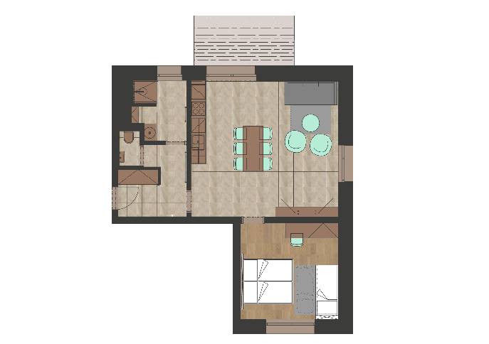 Apartmán s 1 ložnicí a terasou