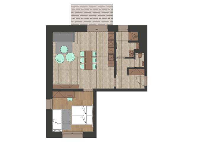 Apartmán s 1 ložnicí a terasou